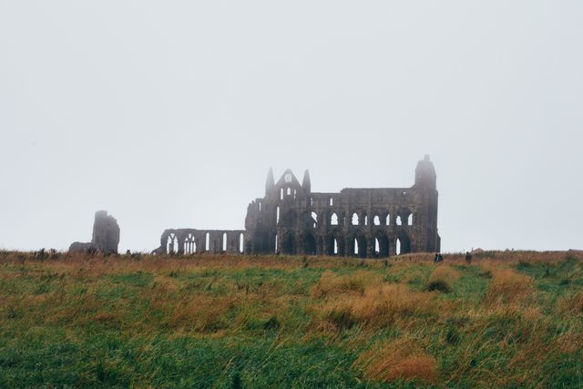 Foggy Landscape with Ancient Ruins on a Misty Day - Download Free Stock Images Pikwizard.com