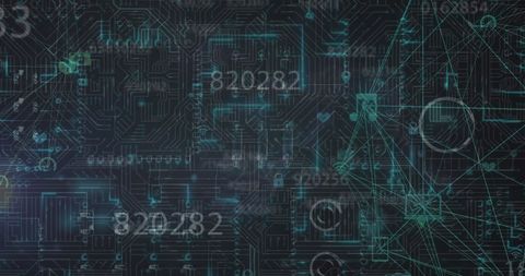Digital Circuit Board with Abstract Data Graphics - Download Free Stock Images Pikwizard.com