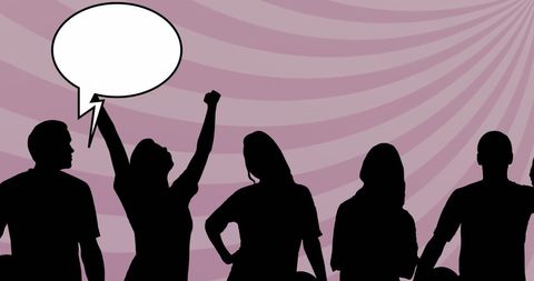 Silhouettes of supporters communicating enthusiasm and team spirit