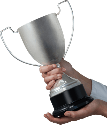 transparent view: businesswoman presents silver trophy cup - Download Free Stock Videos Pikwizard.com
