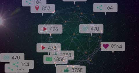 Futuristic Social Media Sphere in Digital Cosmos