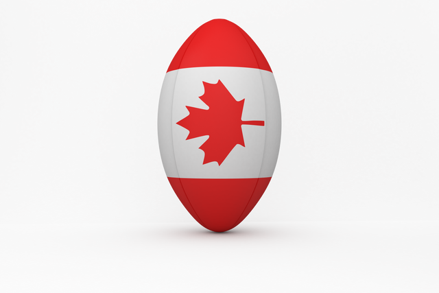 Transparent Canadian Flag Rugby Ball on White Background - Download Free Stock Videos Pikwizard.com