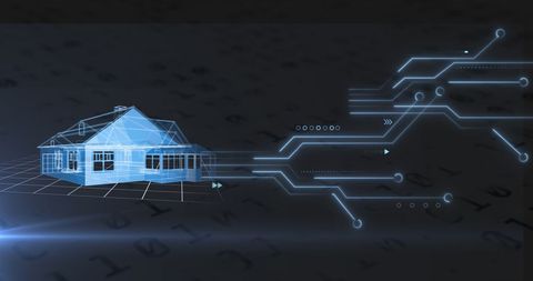 Digital House Model with Circuit Board Technology Design - Download Free Stock Images Pikwizard.com