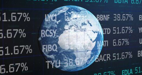 Digital Stock Leap Over Earth with Global Market Data - Download Free Stock Images Pikwizard.com