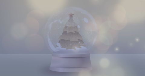 Festive Snow Globe with Christmas Tree and Soft Lights - Download Free Stock Images Pikwizard.com