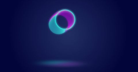 Neon Circles Dancing on Navy Background Abstract Design - Download Free Stock Images Pikwizard.com
