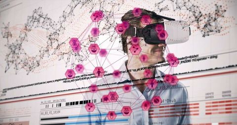 Man Exploring Data Visualization with VR Headset - Download Free Stock Images Pikwizard.com
