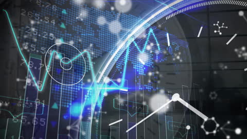 Futuristic Data Processing and Global Connections Concept