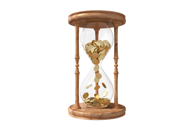 Realistic Wooden Hourglass With Flowing Coins on Transparent Background - Download Free Stock Videos Pikwizard.com