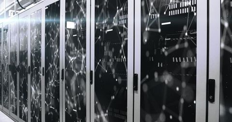 Abstract Network Interface Projections on Data Servers - Download Free Stock Images Pikwizard.com