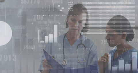 Doctors Analyzing Digital Data in Medical Environment