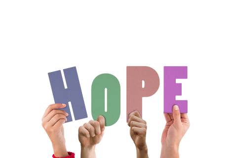 Hands Holding Colorful Hope Text on Transparent Background - Download Free Stock Videos Pikwizard.com