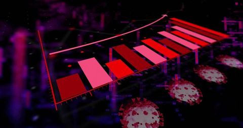 Digital Bar Chart Showing Growth with Viral Elements