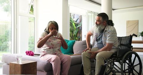 Senior Couple Relaxing at Home Enhancing Companionship and Leisure Lifestyle