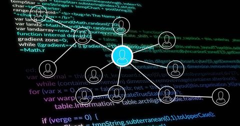 Digital Network Connections with Data Code Background
