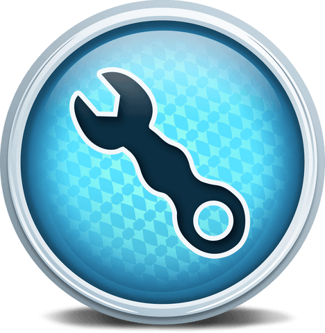 Transparent Wrench Symbolic Icon on Glossy Blue Button - Download Free Stock Videos Pikwizard.com
