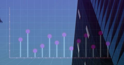 Digital Graph Overlay on Modern Corporate Skyscraper
