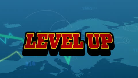 Level Up Animation on Financial Data Background