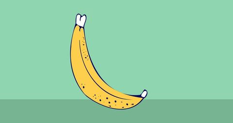 minimalist illustration of banana icon on green - Download Free Stock Images Pikwizard.com