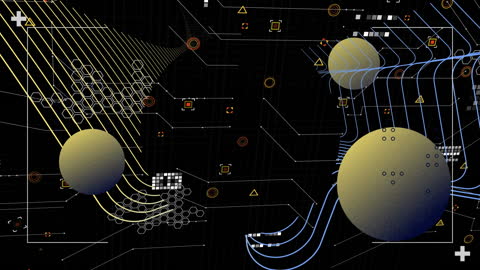 Abstract Digital Data Interface Animation with Spheres