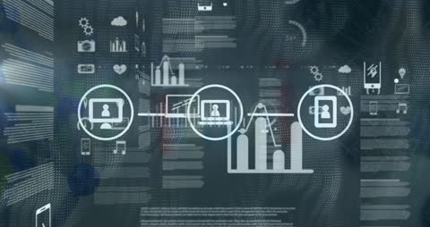 Digital Security Animation with Data Graphics and Interfaces