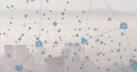 Digitized Network Overlay Against Modern Cityscape - Download Free Stock Images Pikwizard.com