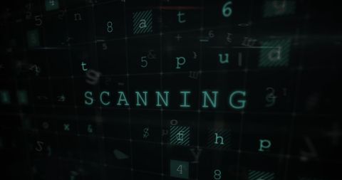 Digital Scanning Process with Floating Symbols - Download Free Stock Images Pikwizard.com