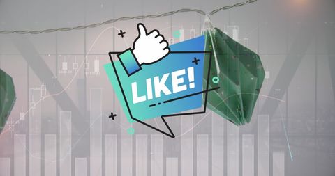 Digital engagement on stock market analytics concept