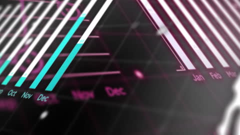Futuristic Financial Data Animation on Black Background