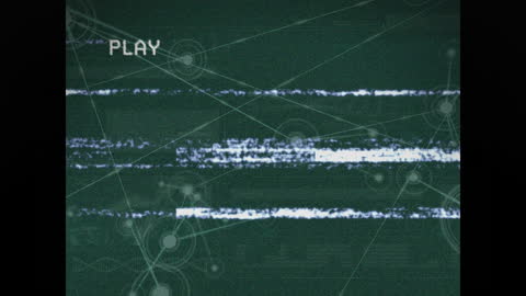 Glitchy Tech Screen with Network Interface Design