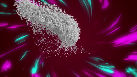 Futuristic Digital Stream with Transforming Particles