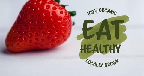 Fresh Organic Strawberry with Eat Healthy Concept Design - Download Free Stock Images Pikwizard.com