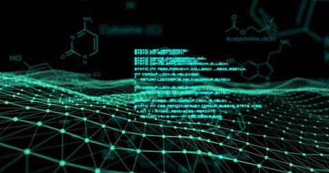 Digital Interface with Scientific Data Across Network Grid - Download Free Stock Images Pikwizard.com