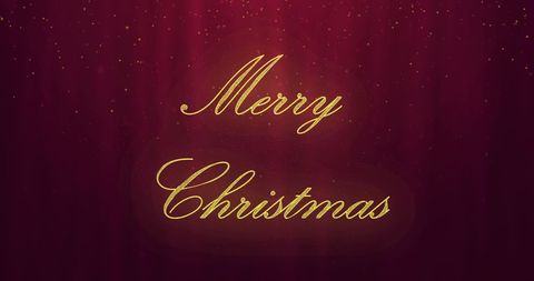 Festive Merry Christmas Text on Illuminated Red Background - Download Free Stock Images Pikwizard.com
