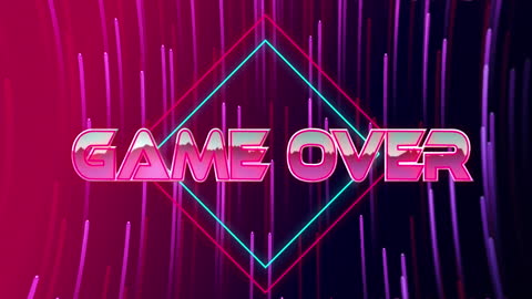 Retro Futuristic 'Game Over' Neon Graphic