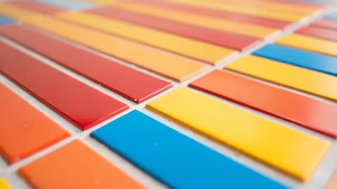 Dynamic Multicolor Ceramic Tiles Pattern Focus Shift