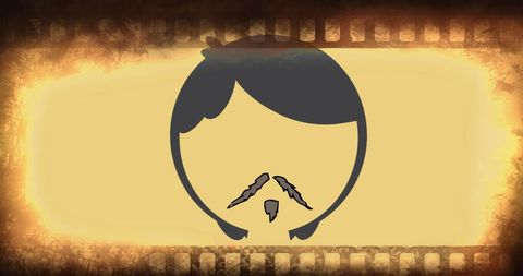 Animated Mustache Icons on Vintage Yellow Background