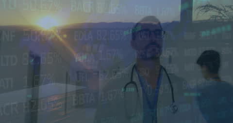 Futuristic Health Data Visualization with Medical Professional