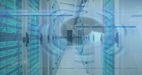 Digital Data Scope Analyzing Server Farm for Global Connectivity - Download Free Stock Images Pikwizard.com