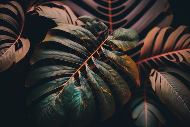 Moody Tropical Monstera Leaves with Dramatic Lighting - Download Free Stock Images Pikwizard.com