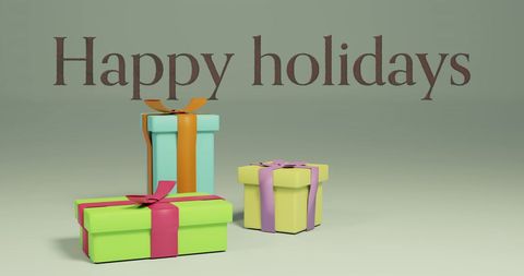 Holiday Greetings with Colorful Gift Boxes Design