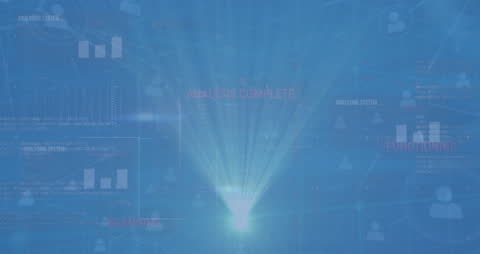 Futuristic Interface Displaying Data Analysis Process