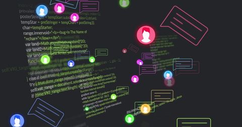 Digital Interface with Abstract Data Visualizations and Media Icons - Download Free Stock Images Pikwizard.com