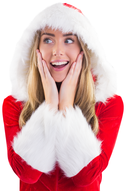 Happy Young Woman in Santa Costume with Transparent Background - Download Free Stock Videos Pikwizard.com