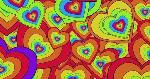 Multicolored Rainbow Hearts Repeating Pattern Illustration - Download Free Stock Images Pikwizard.com