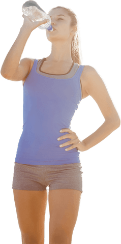 Caucasian Woman Drinking Water in Sportswear on Transparent Background - Download Free Stock Videos Pikwizard.com