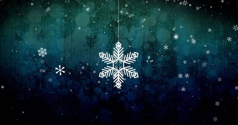 Holiday Snowflake Over Glowing Night Sky Background