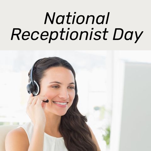 Celebrating National Receptionist Day with Smiling Woman - Download Free Stock Templates Pikwizard.com