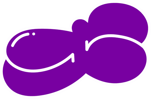 Abstract purple shape with glossy highlights transparent background