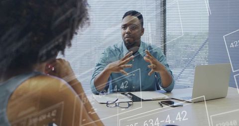 Business Meeting with Focused Discussion in Contemporary Office